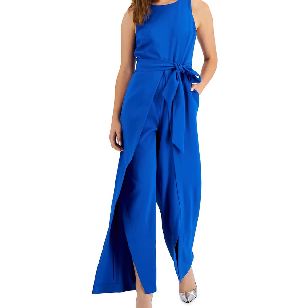 INC International Concepts Scuba Crepe Flyaway-Pant Jumpsuit